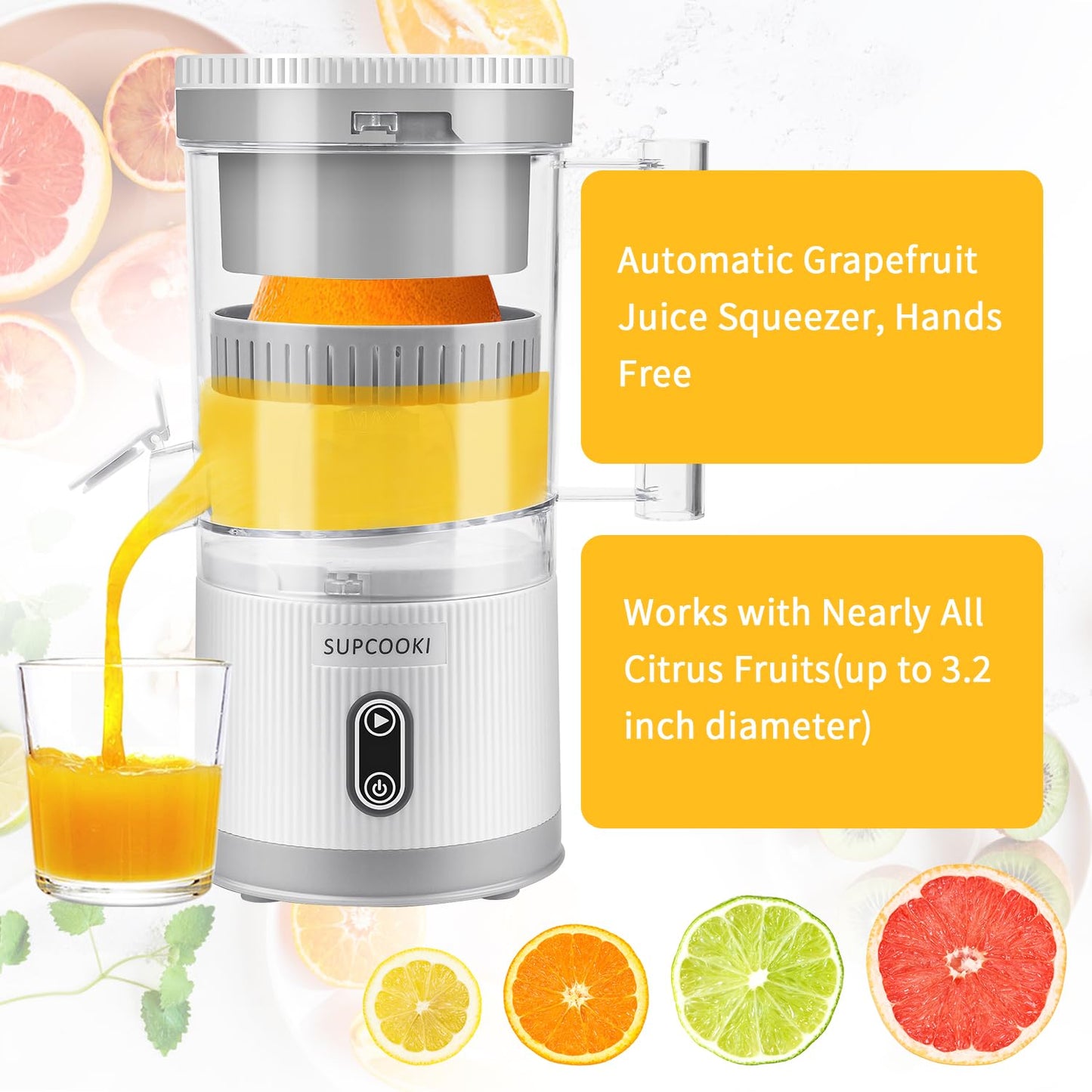 Electric Citrus Juicer, Rechargeable with USB Cable