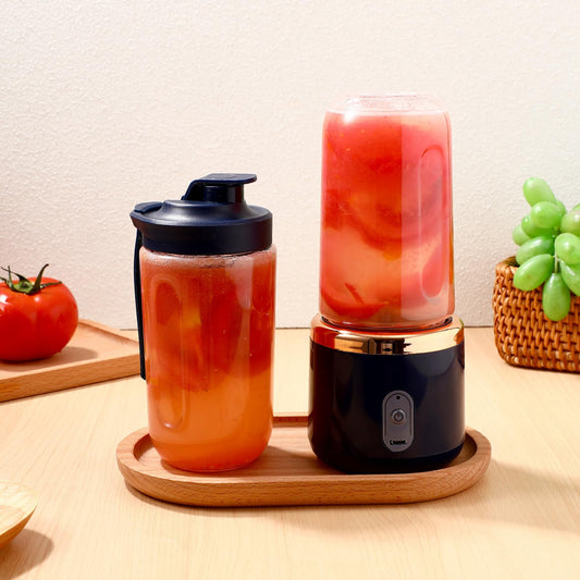 Portable Blender & Personal Mini Juicer Maker 400ml, Fruit Bottle for Shakes and Smoothies with extra cup. (USB Rechargeable)
